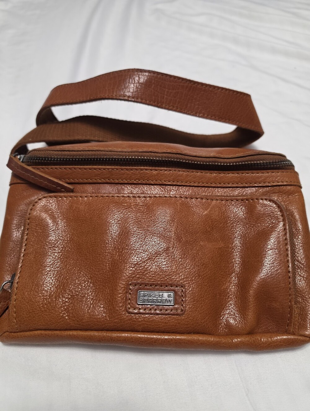 Spikes & Sparrow Brown Leather Crossbody Bag